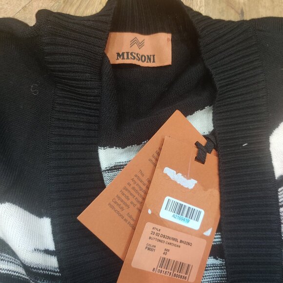 MISSONI Wool Cardigan IT40 US4 UK8 S   Oversize Made in Italy new $1822 - Picture 2 of 3